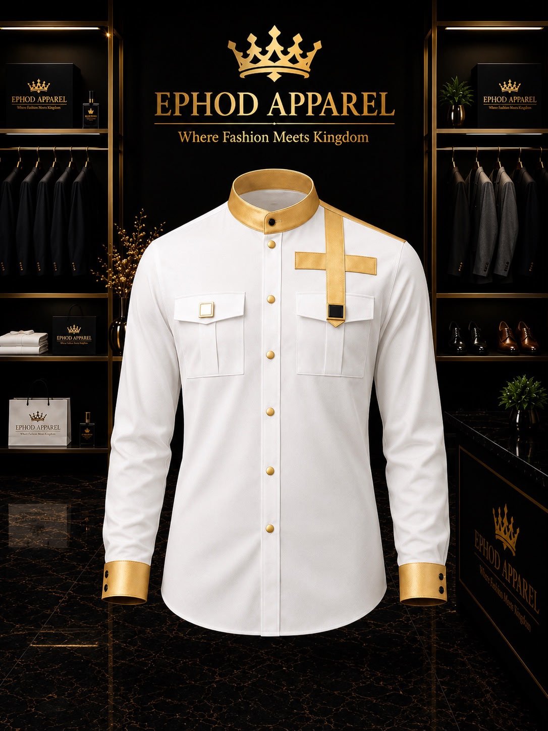 White & Gold Shirt